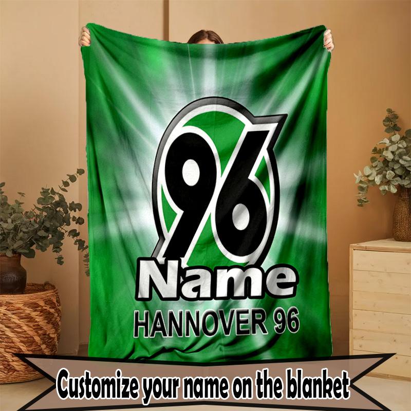 Custom Name Personalized Hannover 96 Football Print Blanket, Home Decor, Bedroom, Sofa, Camping, Couch, Gifts for Birthday ChristmasEnthusiasts