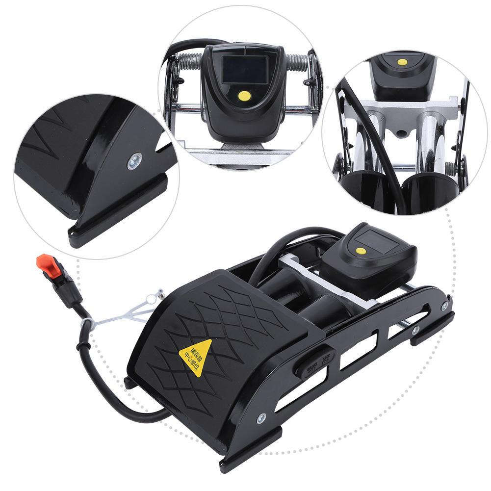 Portable High Pressure Foot Pedal Air Pump Inflator for Mountain Bike Electric Scooter Motorcycleblack