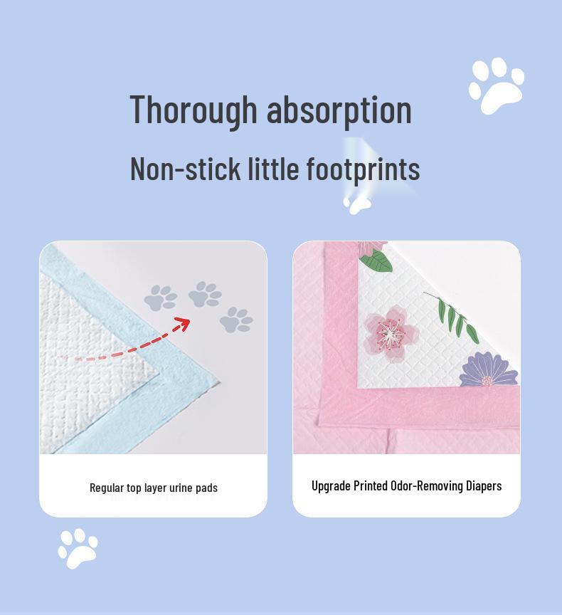 Thick Disposable Pet Urine Pads for Cats and Large Dogs - Deodorizing and Absorbent.