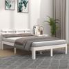 Vidaxl Bed Frame, White, Solid Wood, 120 X 200 Cm