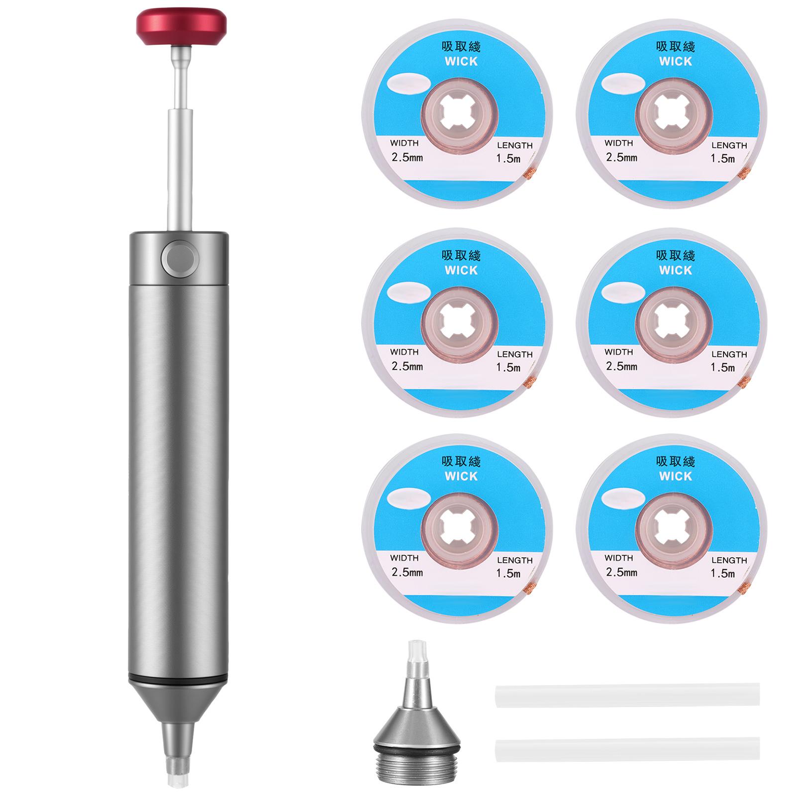 

Алюминиевый Мощный Отпаиватель Всасывающий Олово Пистолет Отпаиватель Ручка Удаление Припоя Паяльник Инструмент для Ремонта Пайки для Печатной Платы
