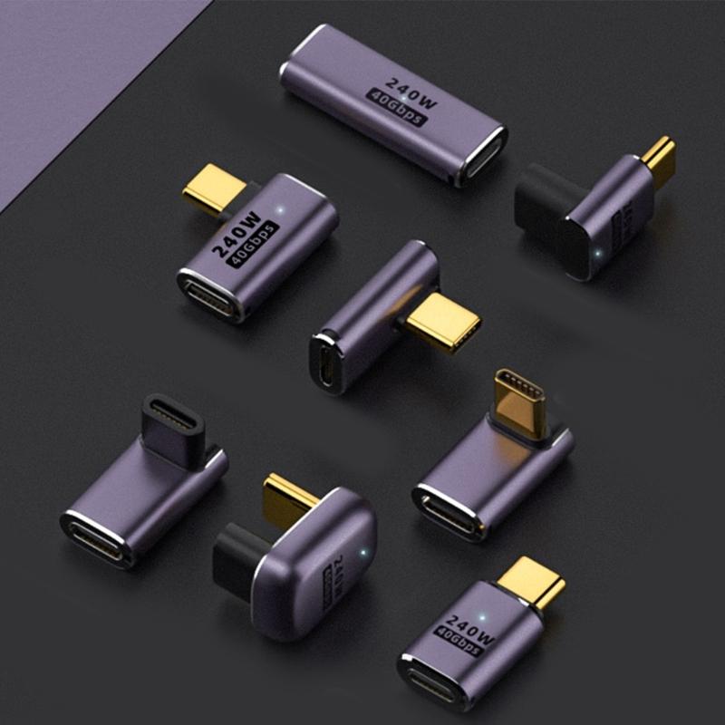 High-performance Type C Female to Type C Male 40Gbps Fast Data Adapter Converter Charging Adapters Aluminum Alloy