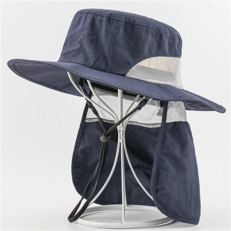 Men's and women's outdoor shawl bucket hat sunscreen sun hat neck protector devil hat waterproof shading UV protection outdoor hat