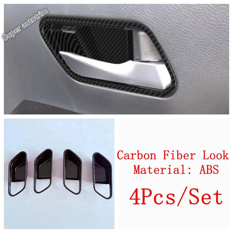 Car Inner Door Handle Bowl Frame Decoration Cover Trim For Nissan Kicks 2025 2026 ABS Black / Carbon Fiber Accessories Interior