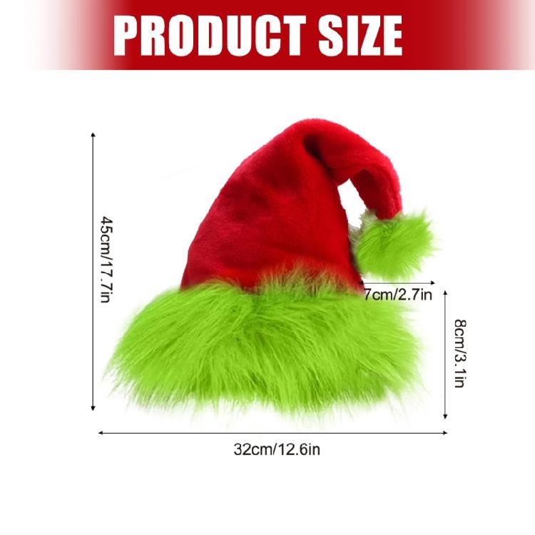 Holiday Hat With Furry Trim Light Weight Breathable Plush Fabric Christmas Hat for Adult Kid Festival Celebration