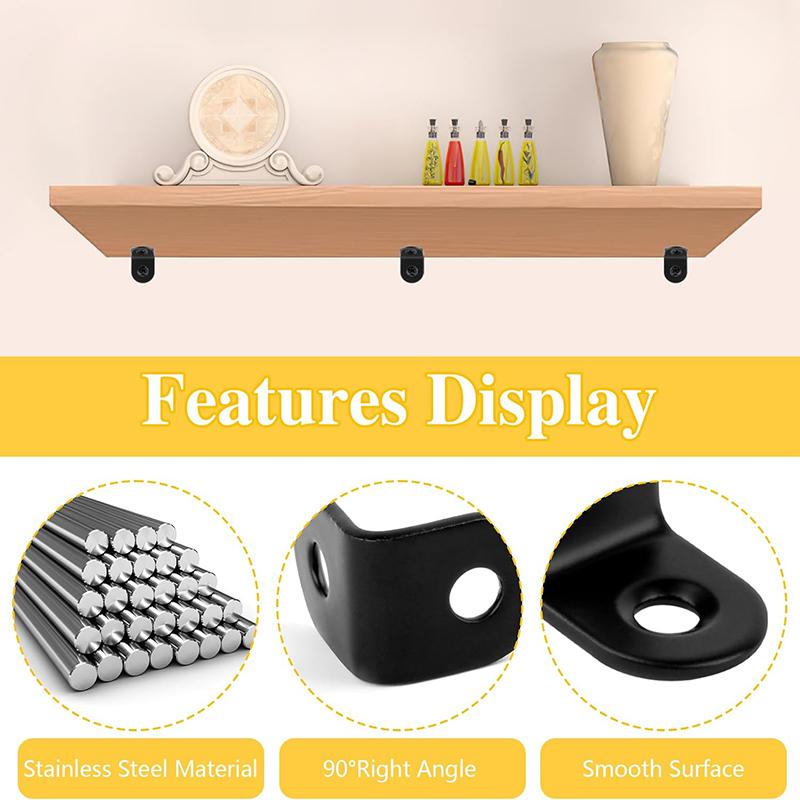 10/20Pcs Stainless Steel Angle Brackets Set 20 × 20mm Right Corner 90 Degree L Shaped Bracket with Screws for Furniture Table