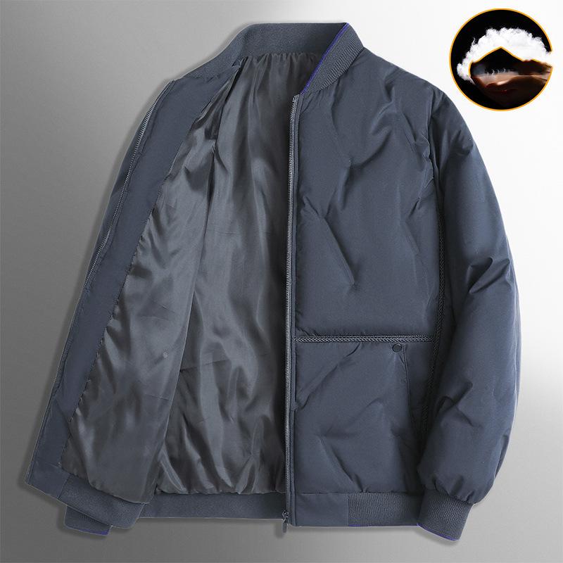 Men's Winter Zipper Warm Jacket Short Lightweight Business Jacket