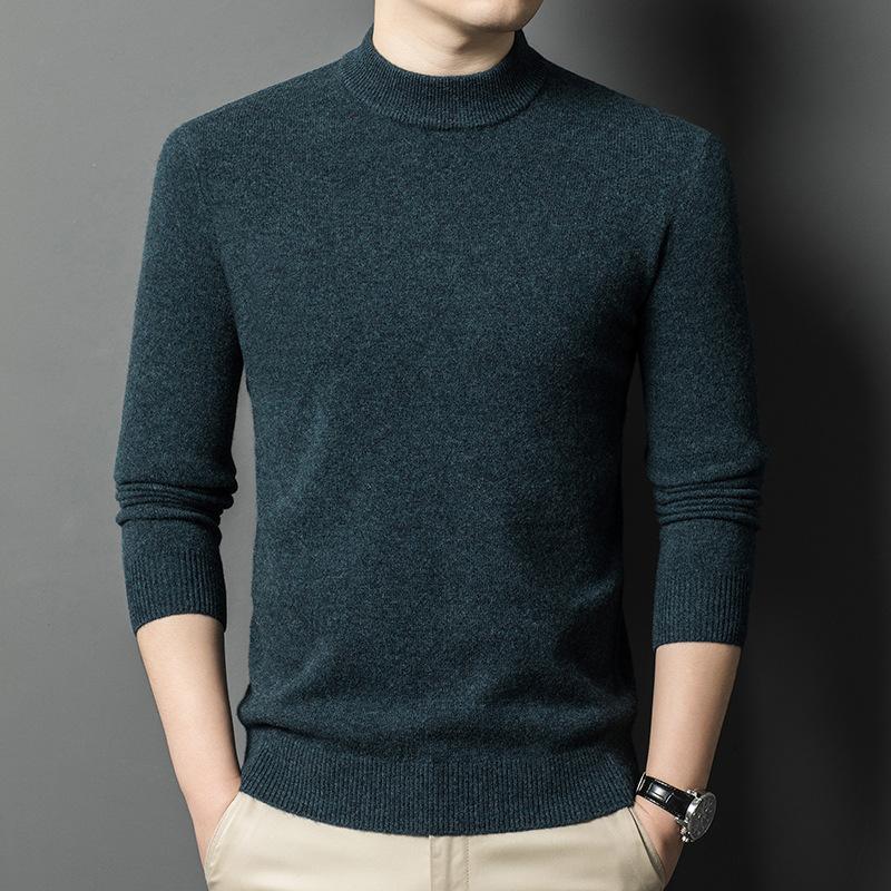 Men's Sweater High-end Casual Semi-turtleneck Winter Bottoming Knitted Sweater Sweater