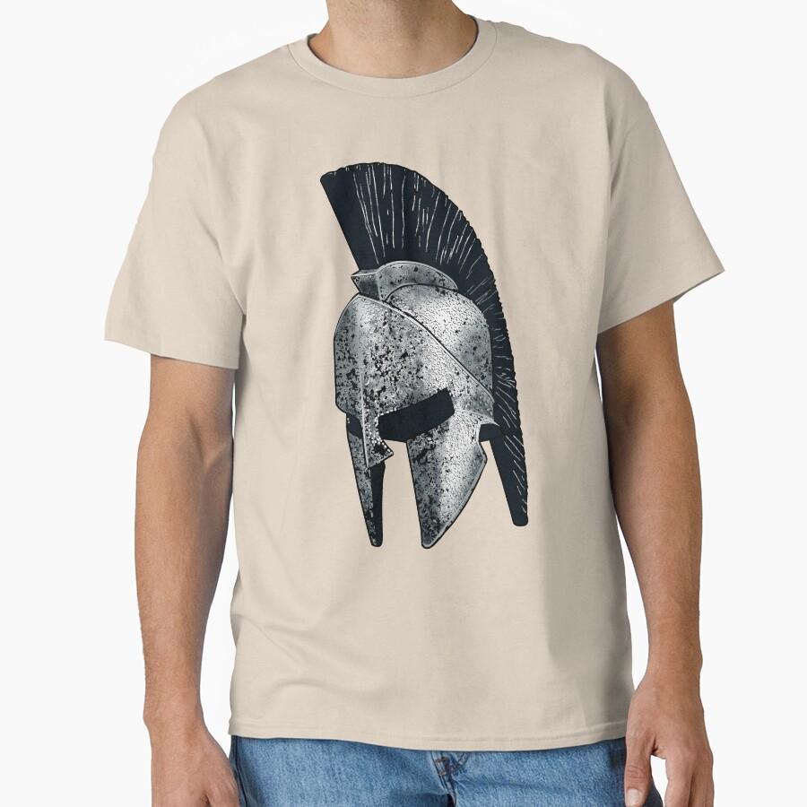 Spartan warrior helmet ancient greece this is sparta T Shirt for men Large size Adult tops S-6XL