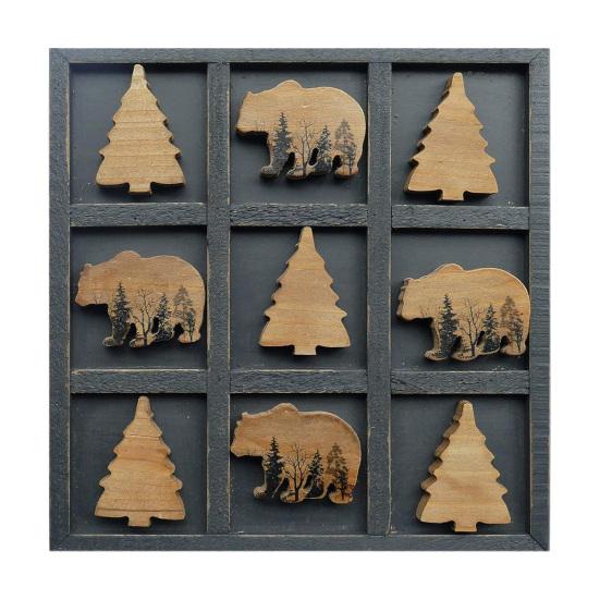 

Шашки на тему медведей, доска для путешествий из самшита ручной работы с хранилищем, портативный декор для кофейного столика для дачи и семейного игрового вечера A