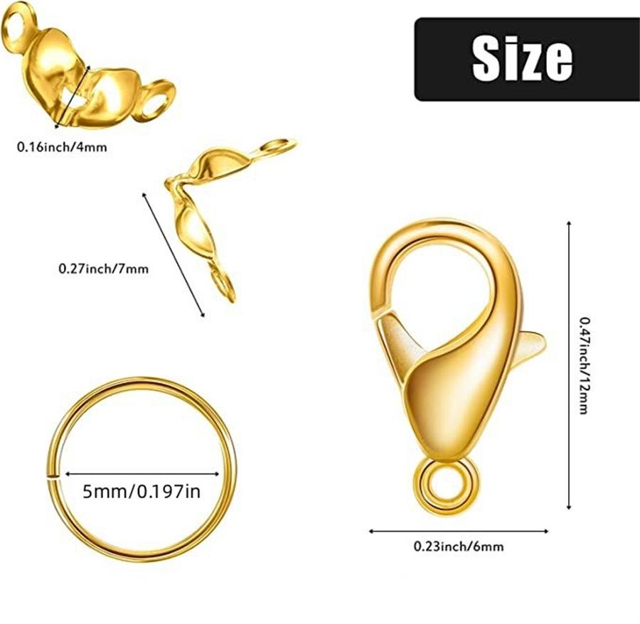 170Pcs/Set Lobster Clasp Jump Rings For Bracelet Necklace Chains DIY Jewelry Making Findings Supplies