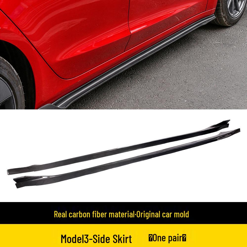 Real Carbon Fiber Body Kit: Front Lip, Side Skirts, Rear Lip, Rear Spoiler for Model 3.