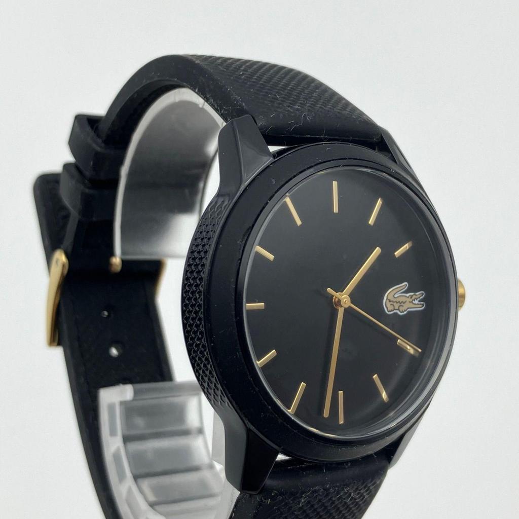 Used LACOSTE Watch Analog Black Gold Black Quartz Rubber 2001212 Men's Women's SU-38-33