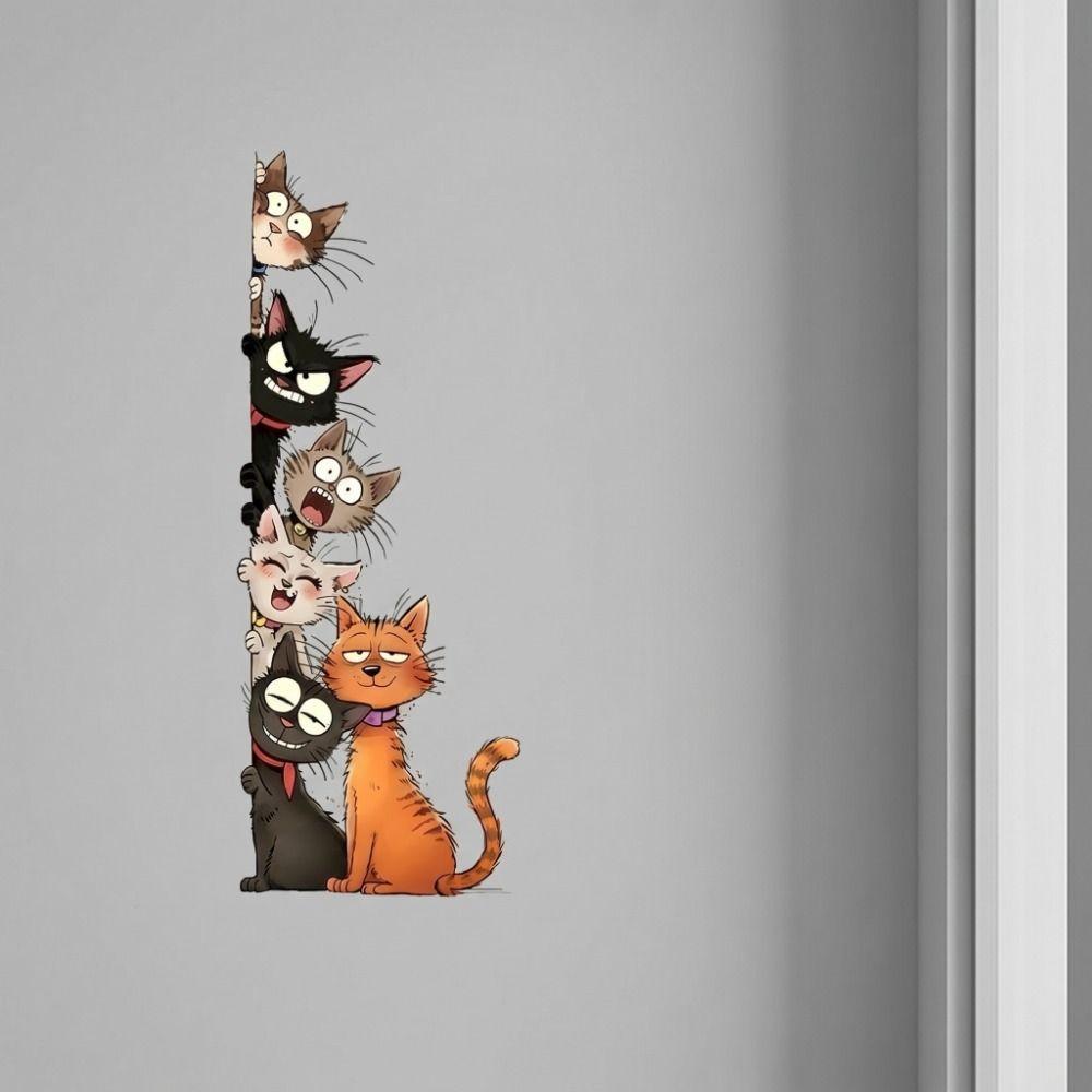 Home Art Cat Wall Stickers Cartoon Art Sticker Creative Wall Beautification Decoration Indoor
