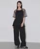 CHICKS Star Mesh Oversized Short Sleeve Tee Black