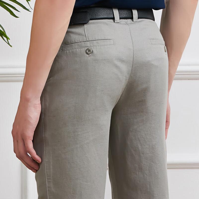 Young River Men's Casual Linen Blend Shorts