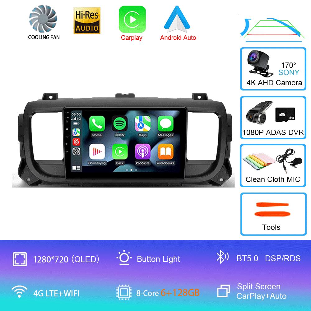 Android 14 Carplay For Citroen Jumpy III 3 SpaceTourer 1 For Peugeot Expert 3 2016 2017 2018 - 2021 Multimedia Player Car Radio
