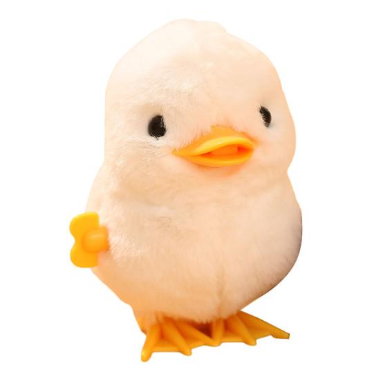 Eye-catching Fluffy Exquisite Fine Workmanship Clockwork Jumping Walking Chick Duck Toy