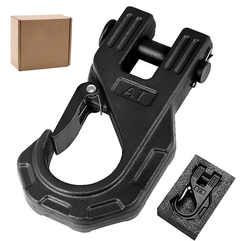 

3/8 гак для лебідки для важких навантажень Макс. 20 тонн із кованої сталі для квадроциклів. Гак для лебідки. Буксирувальний гак для лебідки. Ковзаючий гак для лебідки з синтетичної мотузки. чорний