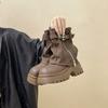 Fashion design sense niche sleeve Martin boots women's autumn and winter retro versatile temperament comfortable thick-soled medium tube fashion boots
