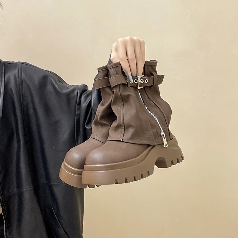 

Модное дизайнерское чувство, нишевые рукава, ботинки Мартина, женские осенне-зимние, ретро, универсальные, темпераментные, удобные, на толстой подошве, средней длины, модные ботинки 40 коричневый