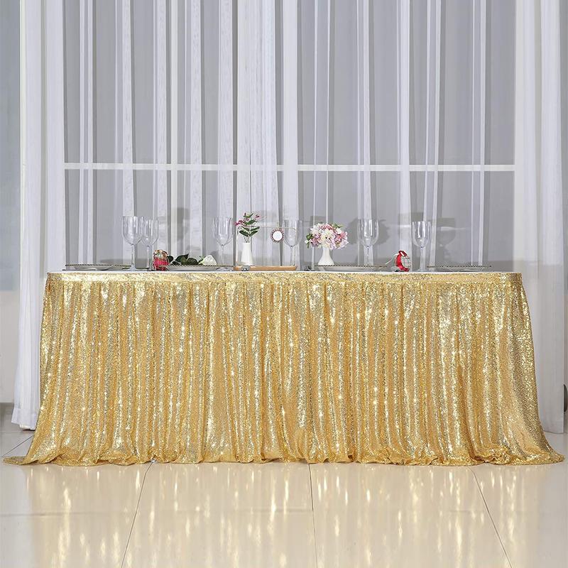 Sequin Table Skirt Flash Cloth Birthday Party Decor Baby Shower Wedding Birthday Table Skirts Decoration Xmas Festival Supplies