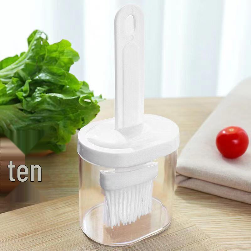 High Temperature Resistant Silicone Oil Bottle Brush with Lid and Base for BBQ, Baking, and Pancakes