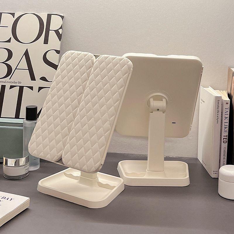 Folding LED Makeup Mirror with Light for Bedroom or Dorm Vanity