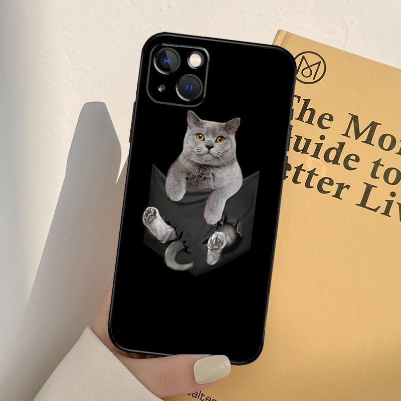 British Shorthair Cat Phone Case For iPhone 17 16 15 14 11 12 13 Pro Max Mini XR 16e 15 16 Plus 17 Air Full Cover