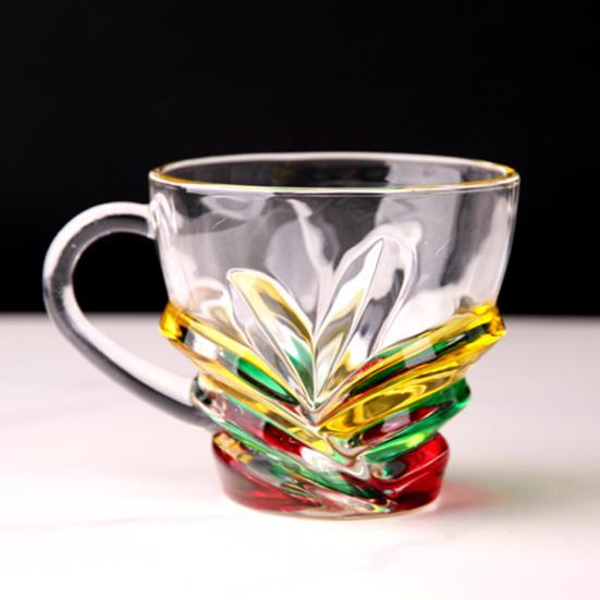 Hand Painted Glass Coffee Cup 175ml Artistic Tea Mug for Latte Coffee Heat-Resistant Glass Mug Literary Style Drinkware