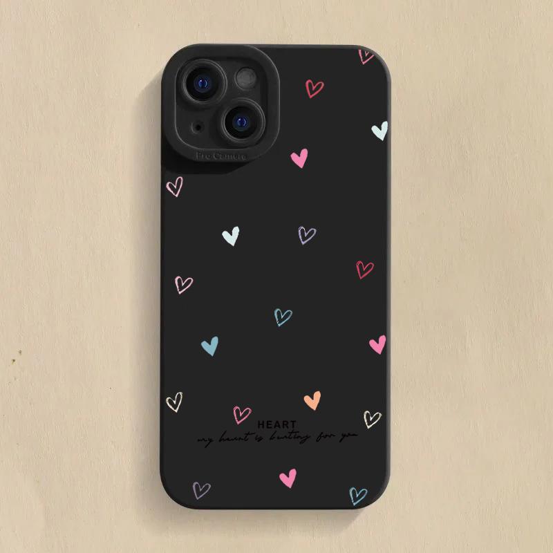Luxury Love Heart Silicone Phone Case For Xiaomi Redmi Note 14 13 12 11 Pro Plus 5G 12S 11S Redmi 13C 14C 12 4G Shockproof Cover
