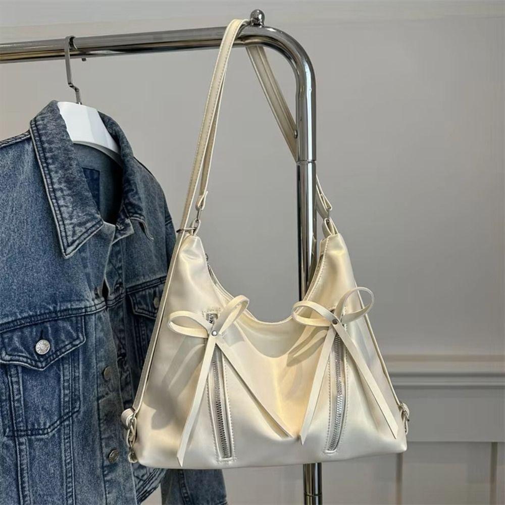 Korean Bows Armpit Bag Stylish Women's Handbags Fashion Bow Tote Bag  Commuting Bag