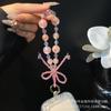 Light Luxury Gold Foil Bead Phone Chain Creative Bowknot Hanging Chain Bag Pendant Fashion Versatile Chain Bead Pendant for Women
