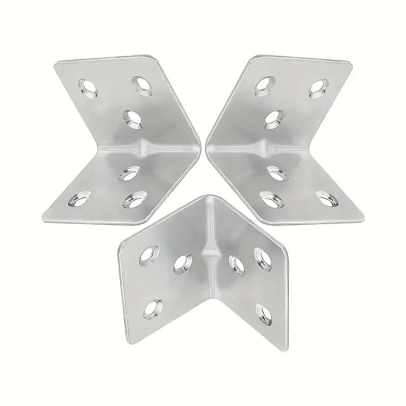 Three Types of Stainless Steel Corner Brackets for Quick Connection and Reinforcement of Furniture, 10 Pieces of Corner Brackets