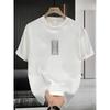 European size Men's T-Shirt -Streetwear Style Short Sleeve Round Neck Summer Casual Tee with Hot Transfer Print Logo