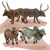 Realistic Pvc Texas Longhorn Bull And Vatuzi Cow Model For Collectors And Decor