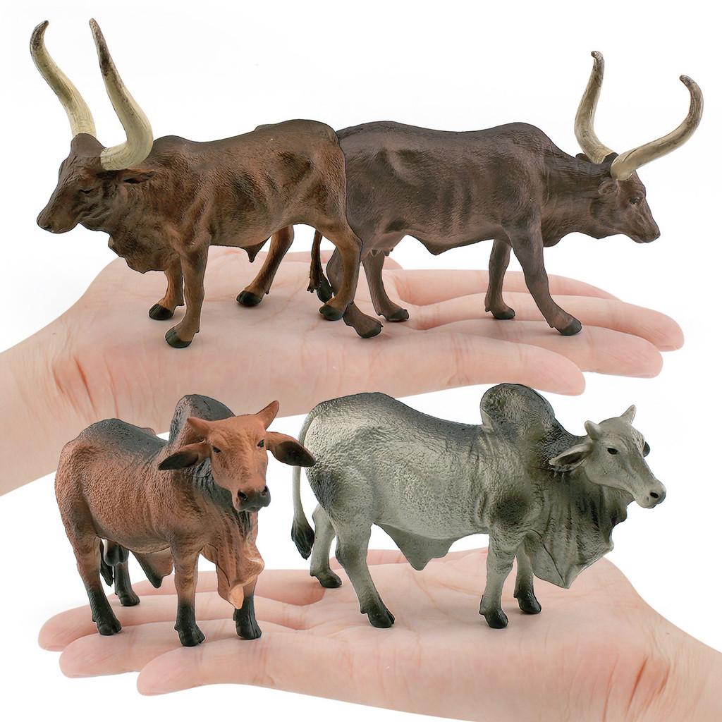 Realistic Pvc Texas Longhorn Bull And Vatuzi Cow Model For Collectors And Decor