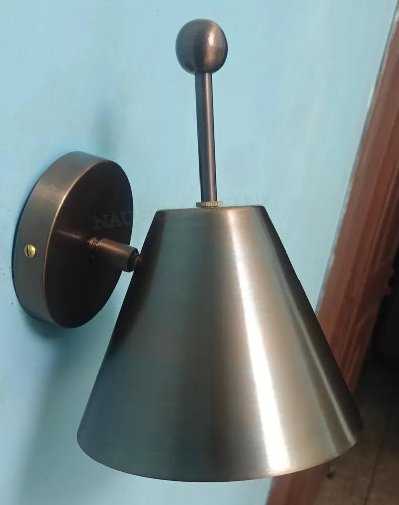 Handmade Brass Wall Sconce: Mid-Century Style Pivot Light