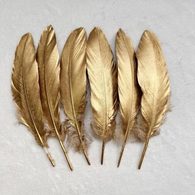 50 pz Piume d'Oca Oro Argento Piuma Artigianato Naturale Fai da Te Plumas Gioielli Festa di Matrimonio Cappelli Accessori Decorazione Casa