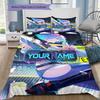 Cybernetic Future Heroine Custom Name Pattern Bedding Quilt Set Quilt Cover Pillowcase Home Birthday Gift(1 * duvet cover + 2 * pillowcase, without co