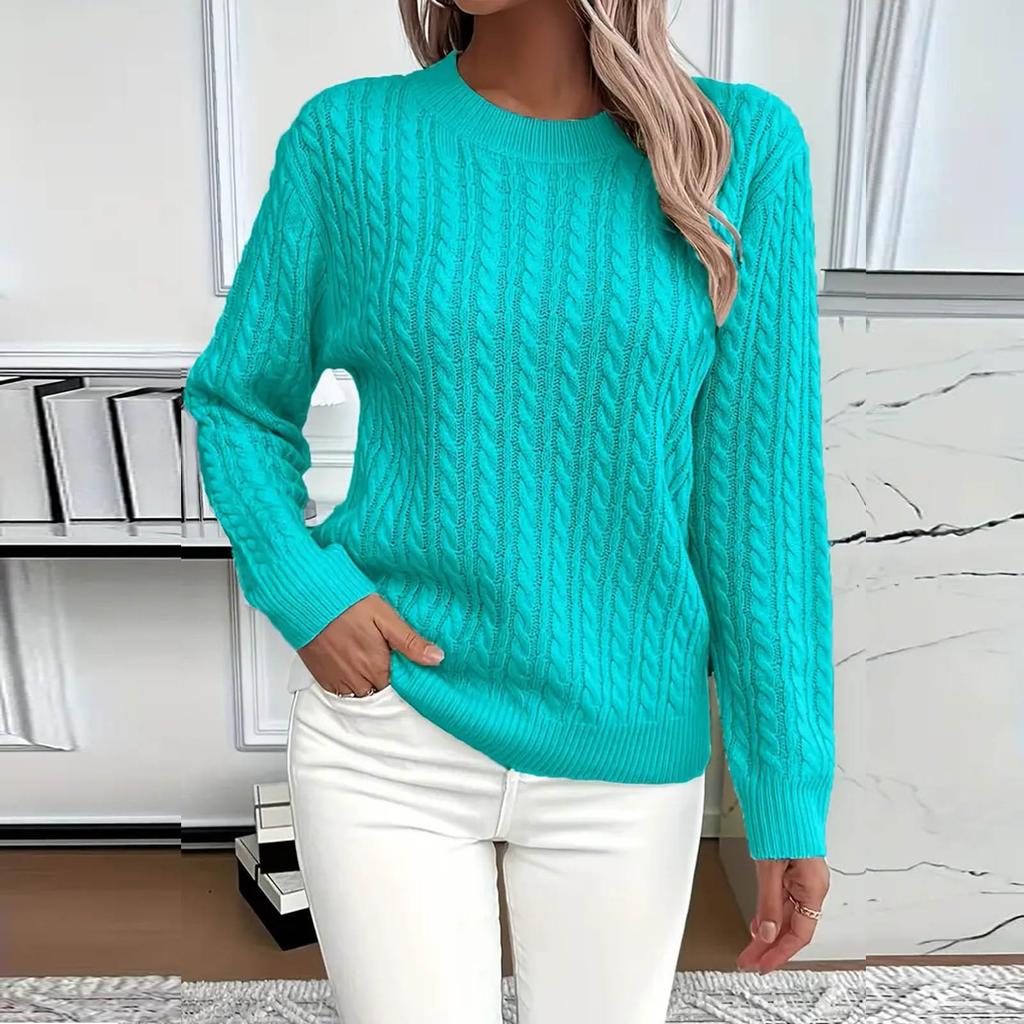 Damen Pullover Langarm Herbst Weich Leichter Strick Lockerer Pullover Tops