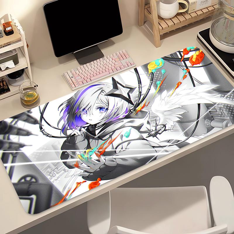 Mouse Pad Size Gamer Keyboard Pad Computer Gaming Black And White Extended Mousepad Office PC Accessories Anime Girl Desk Mat