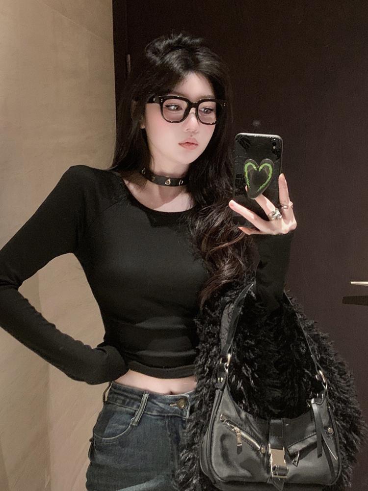 Gothic Y2k Vintage O-Neck Slim T-Shirts Women Chic Mesh Cyber See Through Crop Tops Female Korean Fashion Casual Clothing New