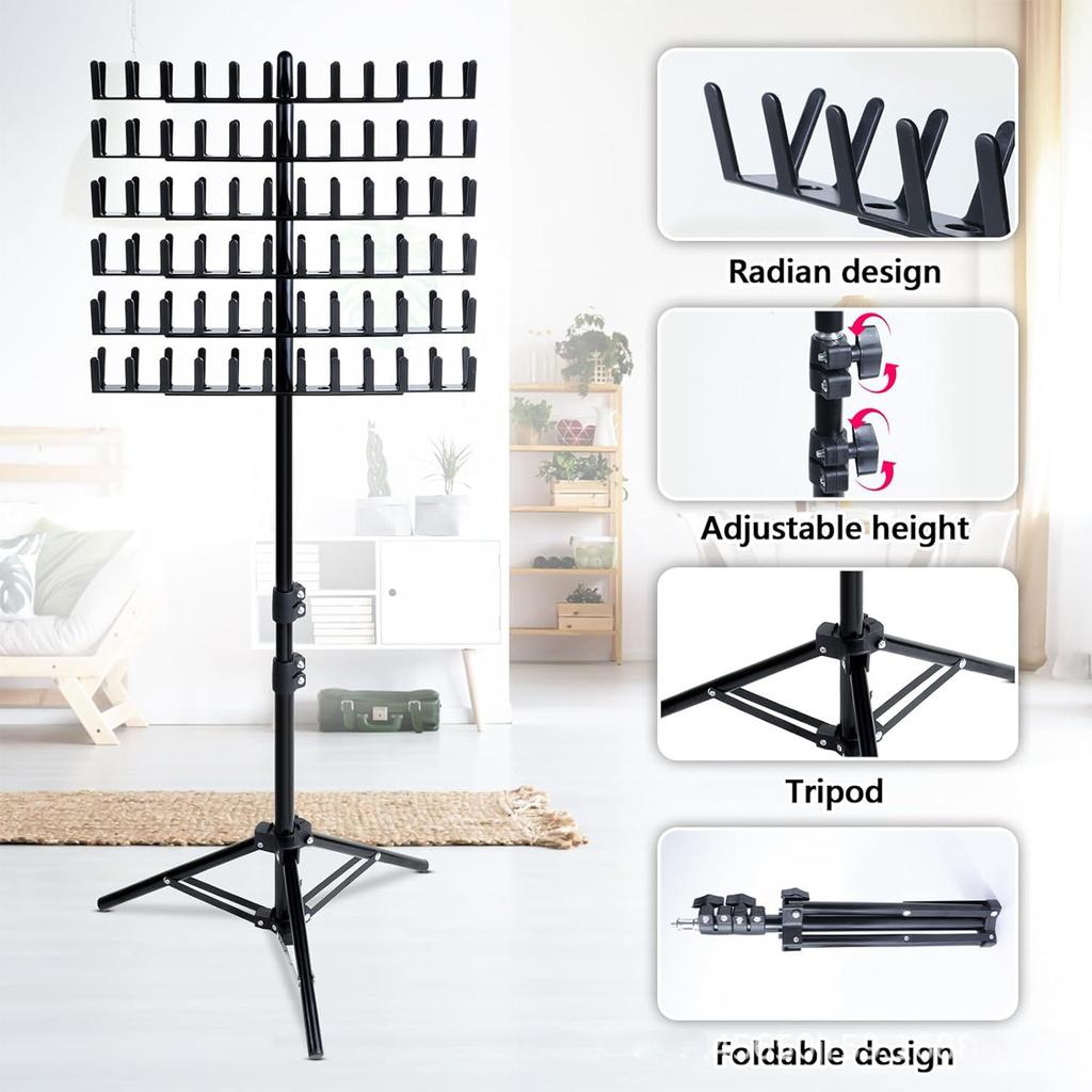 Braiding Hair Rack Standing 144 Pegs Display Stand Hair Racks Adjustable Height Hair Extension Holder for Stylists Braiders