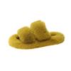 Red cotton mop versatile outer wear one-word heightening fluffy slippers women's thick bottom 2025 autumn plush net new beige
