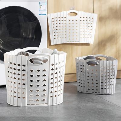 Folding Dirty Clothes Basket Plastic Handheld Wallmounted Clothes Storage Basket Multifunctional Portable Dirty Clothes Basket