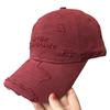 Korean Letter Baseball Hat Alphabet Embroidery Holes Peaked Cap Casual Snapback Cap  Men Women
