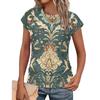 Women Summer Tops Trendy Crew Neck Short Sleeve T-shirts Shirts Fashion Women's Vintage Printed T-Shirt Outdoor Clothes Pullover
