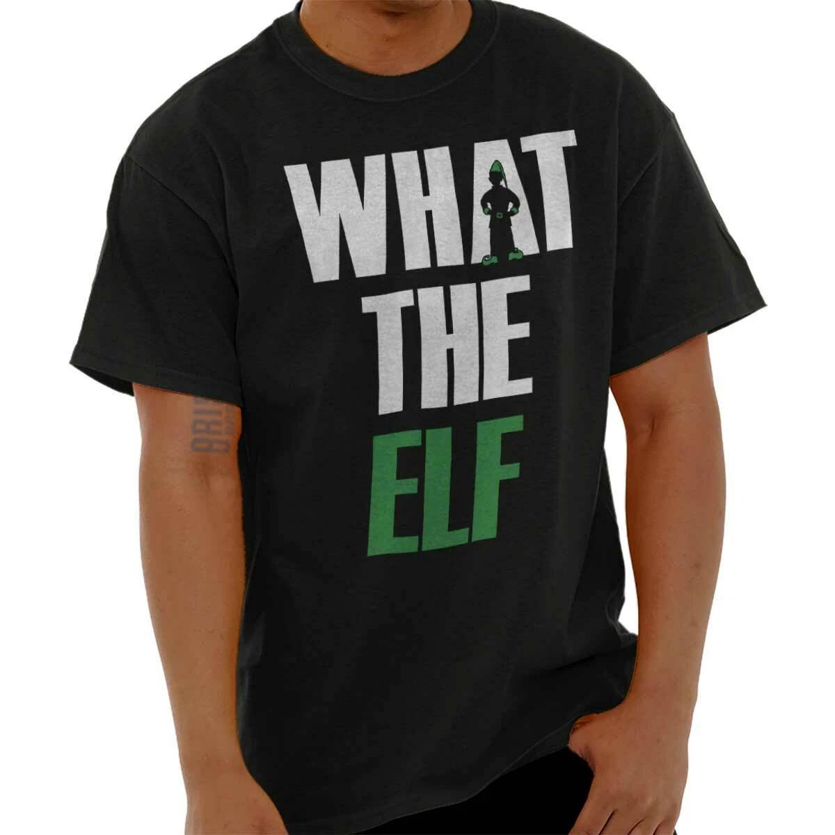 What The Elf Christmas Funny Holiday Xmas Adult Short Sleeve Crewneck Tee XXXL