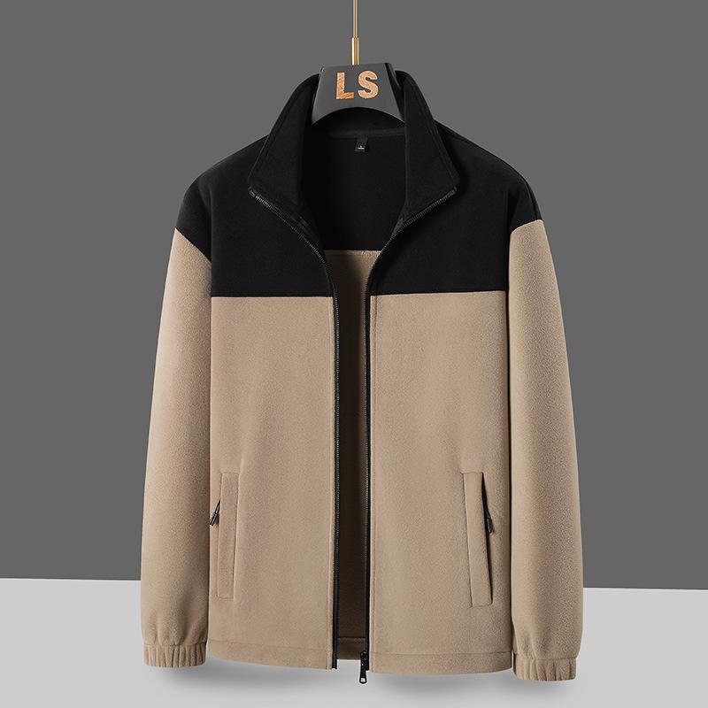 Coat Windproof Thickened Cardigan Outdoor Casual Loose Stand Collar Fleece Jacket